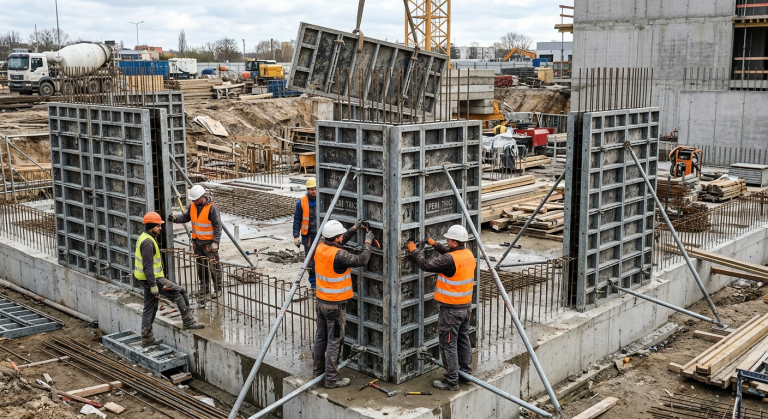 Wynajem szalunków ściennych w praktyce na budowie