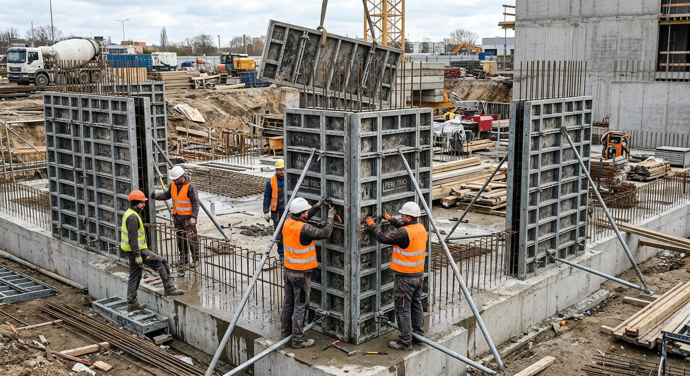 Wynajem szalunków ściennych w praktyce na budowie
